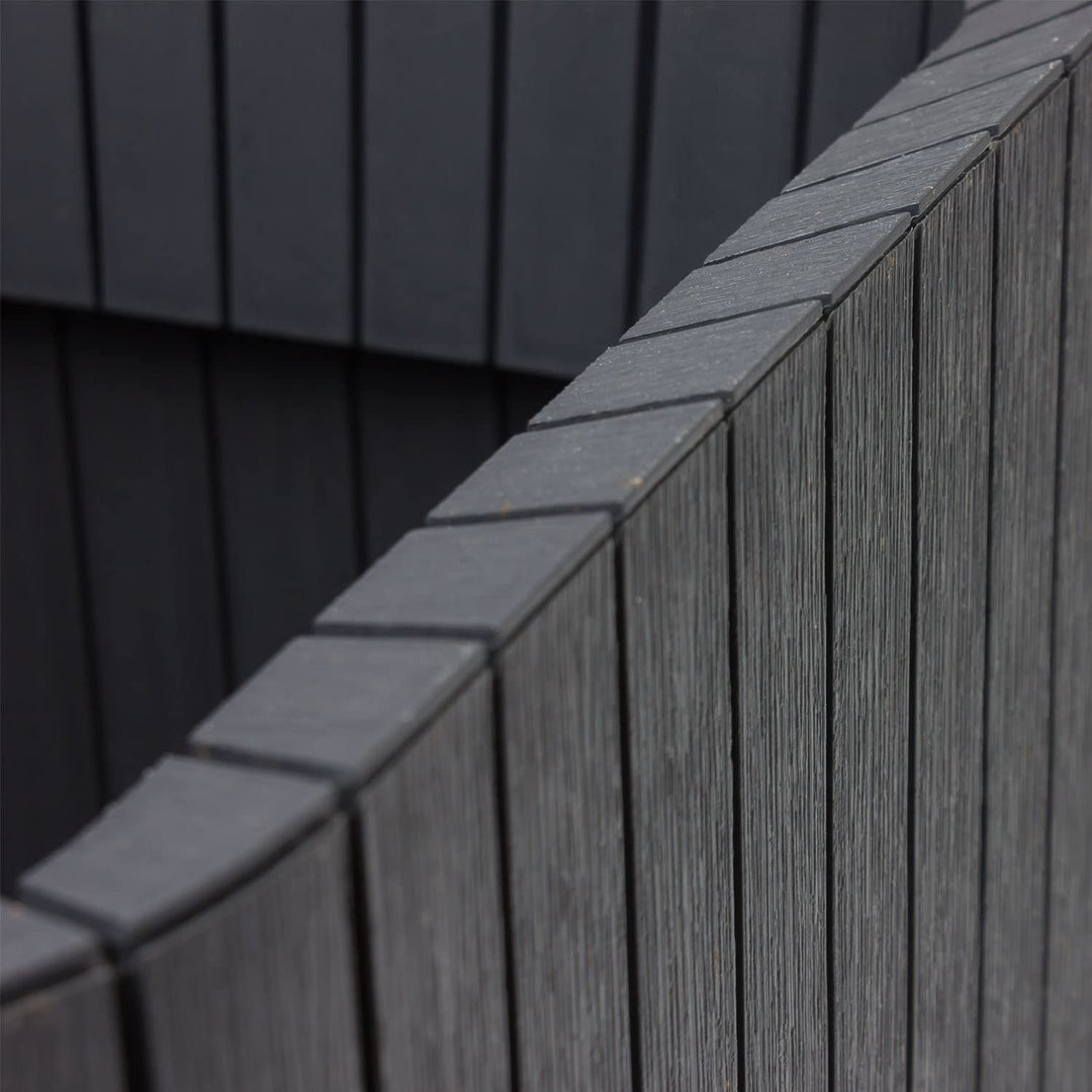 Kvetináč Keter odolný voči poškodeniu a škodlivým atmosférickým vplyvom Cube Wood Planter L antracit