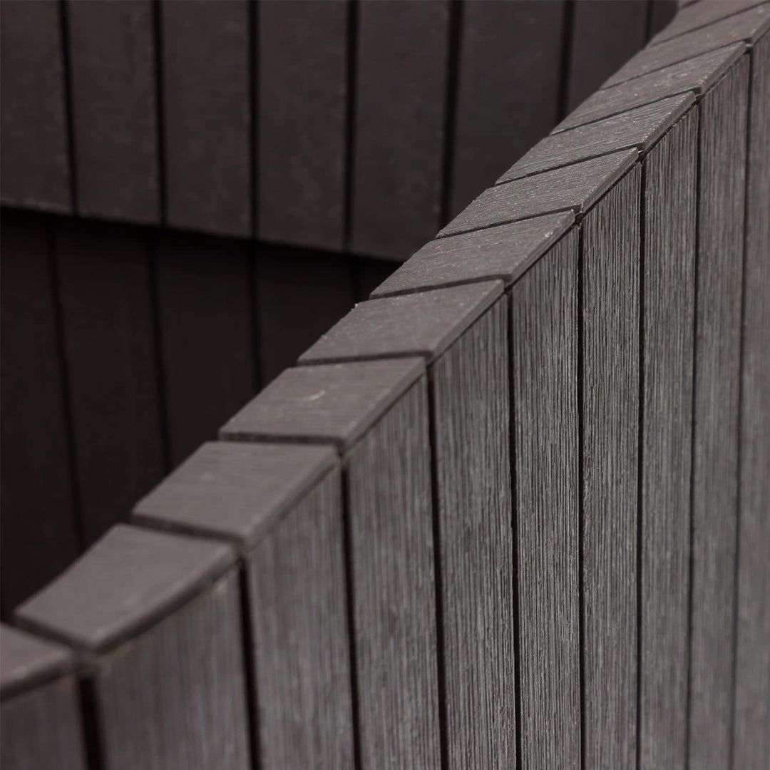 Kvetináč Keter odolný voči poškodeniu a škodlivým atmosférickým vplyvom Cube Wood Planter L antracit