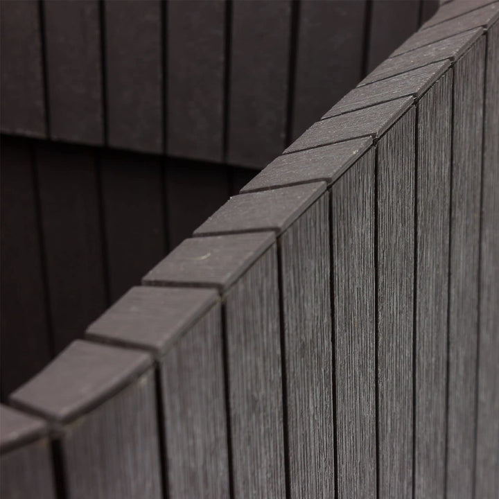 Kvetináč Keter odolný voči poškodeniu a škodlivým atmosférickým vplyvom Cube Wood Planter L antracit