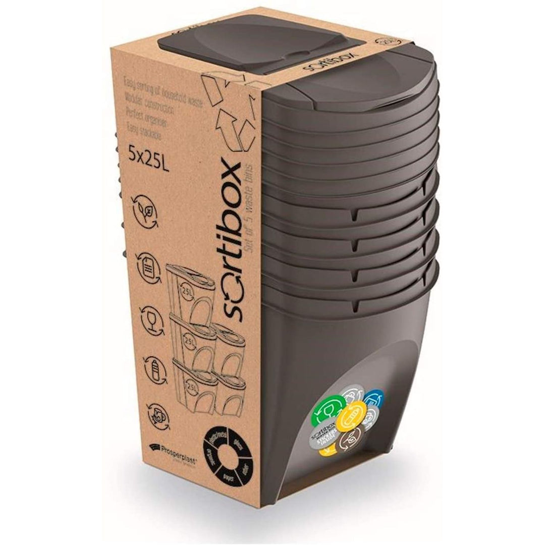 Sada segregačních košů 5x25L Sortibox IKWB25S5-405U - šedá