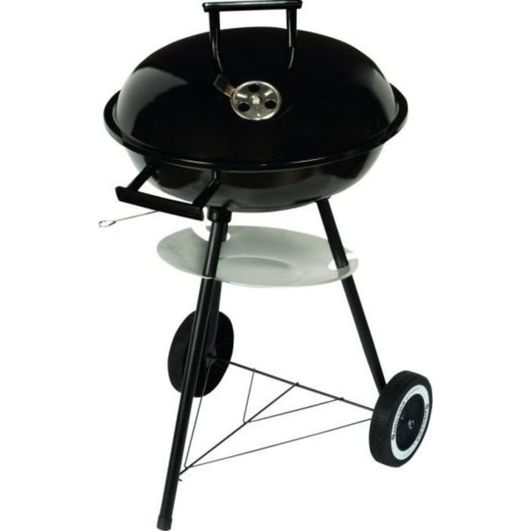 Master Grill & amp; Party MG913 BBQ Gril Grilovacie veko Kolesá Police na drevené uhlie Chrómová oceľ Okrúhla záhrada