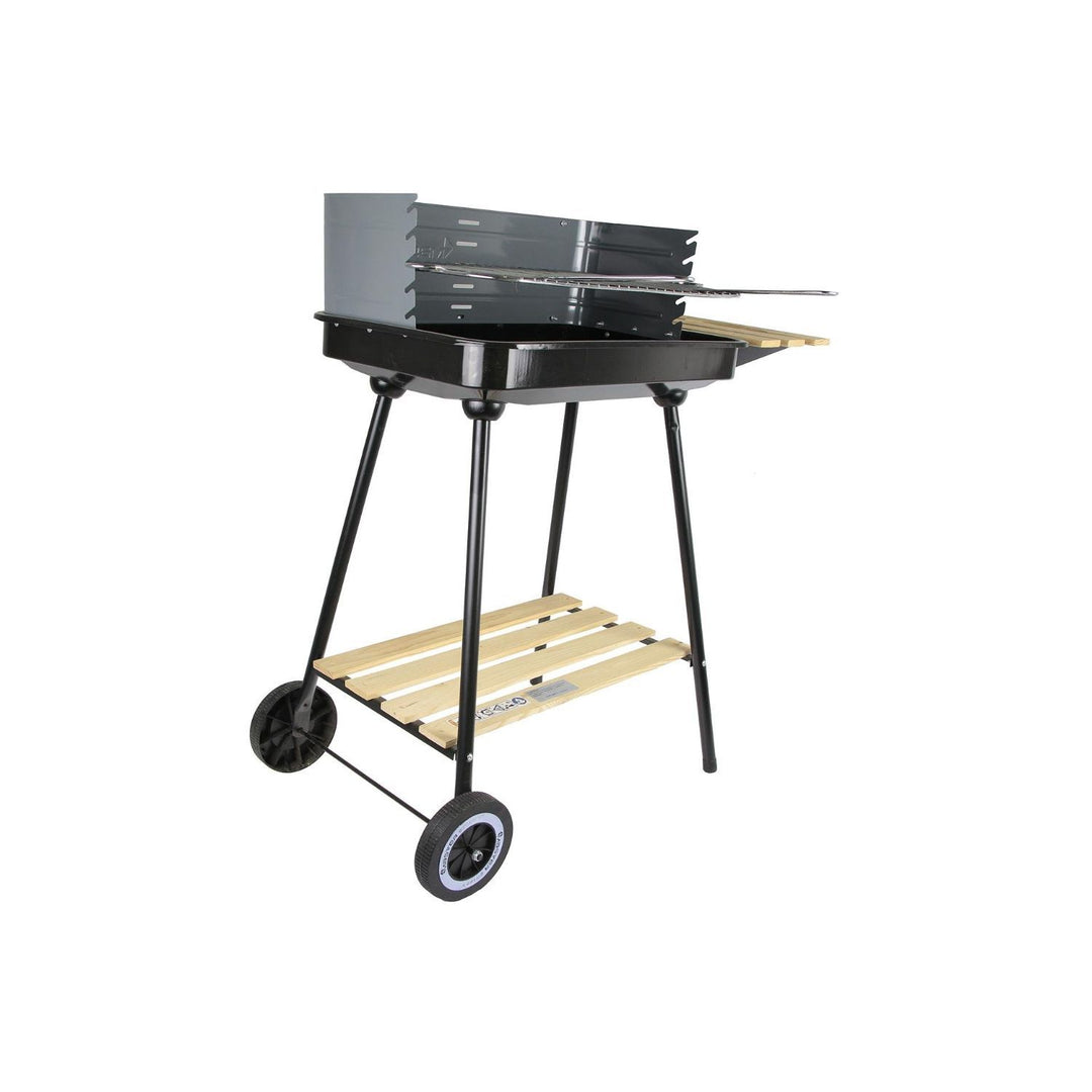 Master Grill obdĺžniková miska na grilovanie dreveného uhlia 58x38cm 2 poličky kolieska MG905