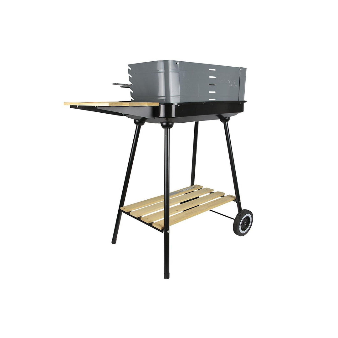 Master Grill obdĺžniková miska na grilovanie dreveného uhlia 58x38cm 2 poličky kolieska MG905
