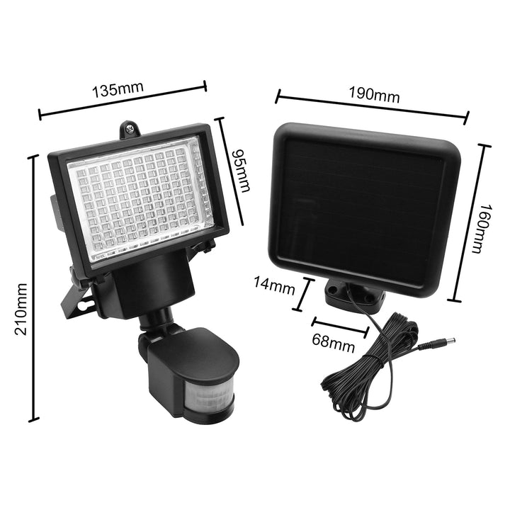 Solárny LED reflektor s detektorom pohybu Maclean Energy IP44, 6W, 360lm, 6000K studená biela, Li-ion akumulátor 2400 mAh, 5,5V DC MCE442