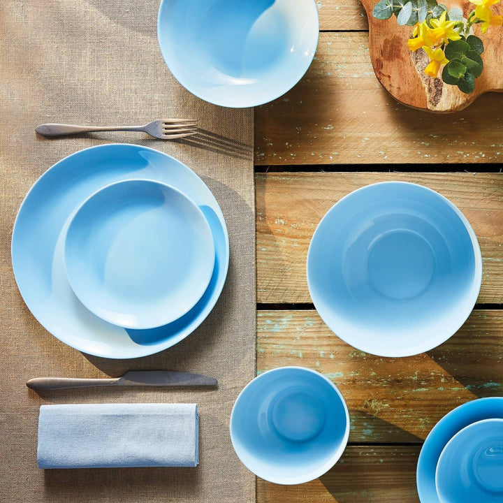 LUMINARC Diwali Light Blue 18-dielna jedálenská súprava pre 6 osôb