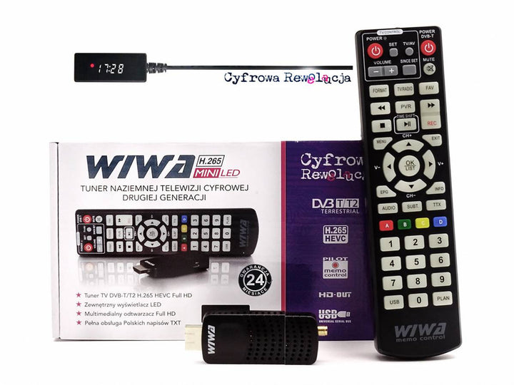 DVB-T/T2 H.265 Hdmi prijímač s displejom mini Wiwa ideálny na príjem nového signálu DVB T2