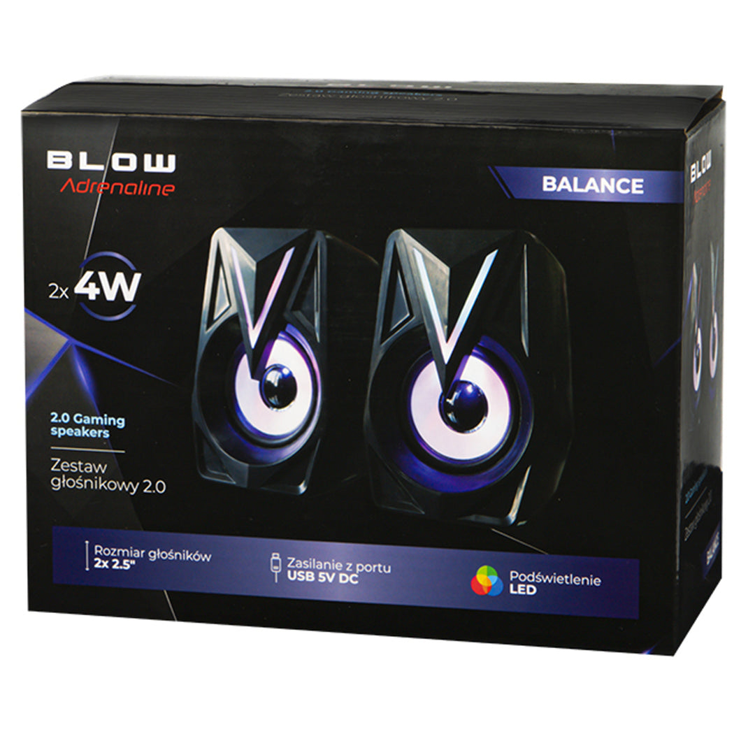 2.0 počítačové reproduktory s LED podsvietením Blow Balance