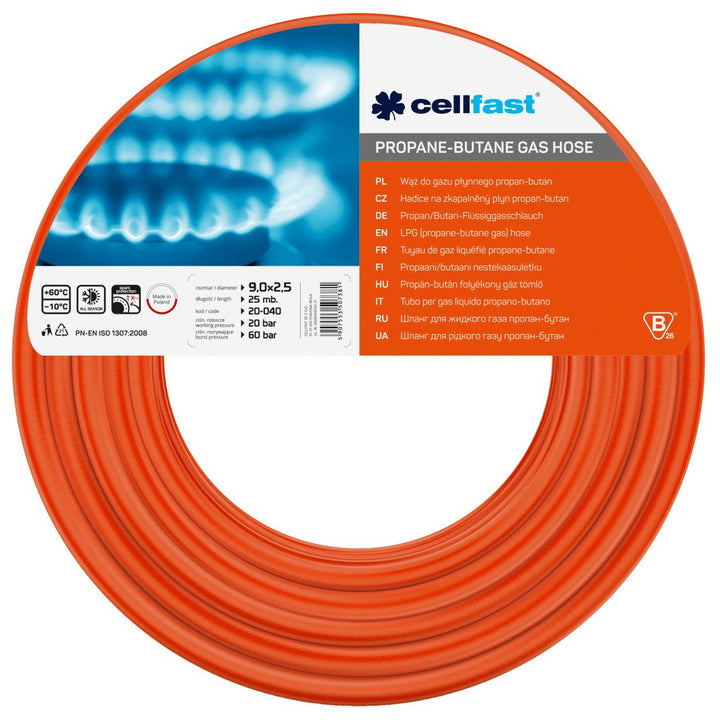 Tlaková hadica na propán-bután 9 mm x 2,5 mm Cellfast 25 m