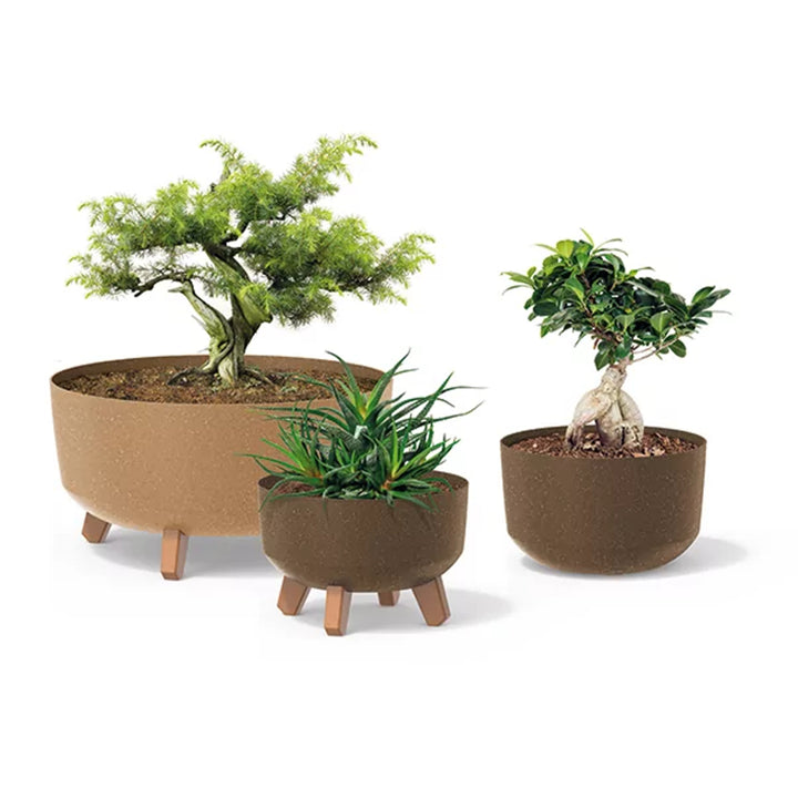 Nízky drevený kvetináč Gracia ECO DGRL400LW-S449W - biely ECO