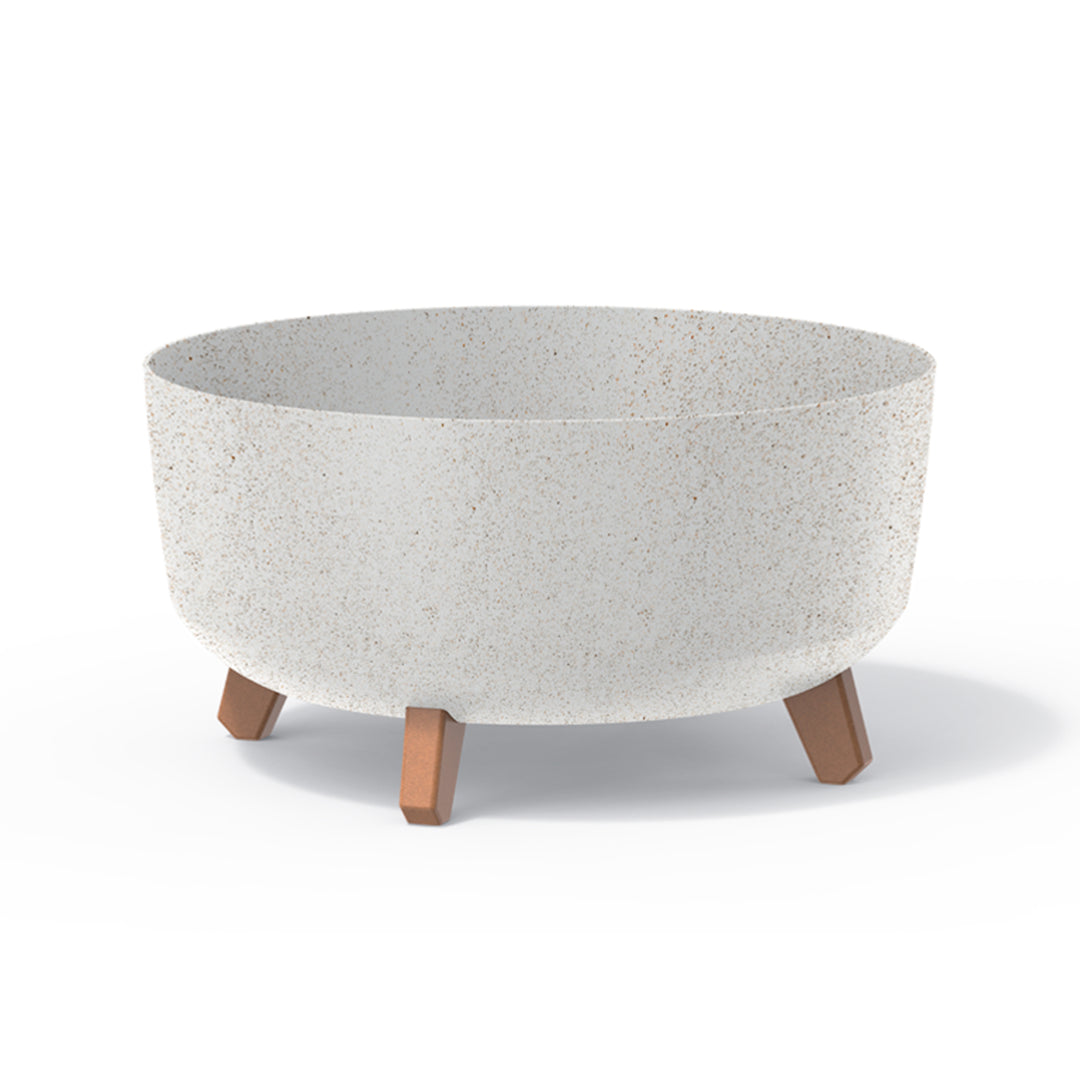 Nízky drevený kvetináč Gracia ECO DGRL400LW-S449W - biely ECO