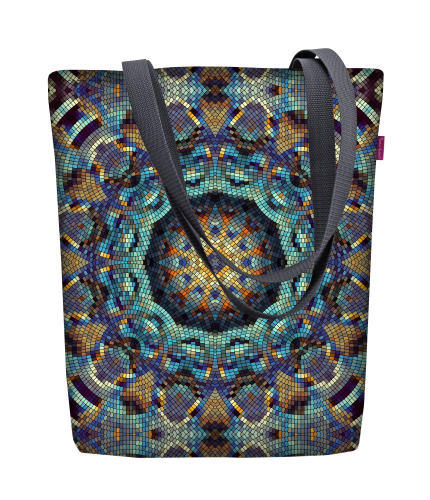 Sunny taška cez rameno so zipsom dámska shopper 36x40 cm (vhodná do formátu A4) tote bag látková taška s motívom Barcelona