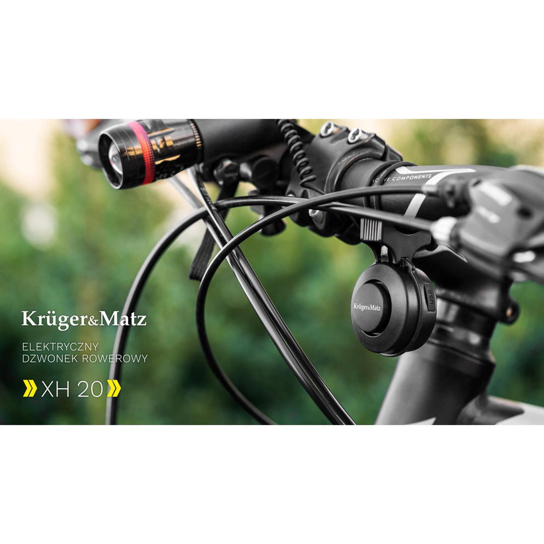 Elektrický zvonček na bicykel Kruger&Matz XH20 s vysoko kvalitnými materiálmi