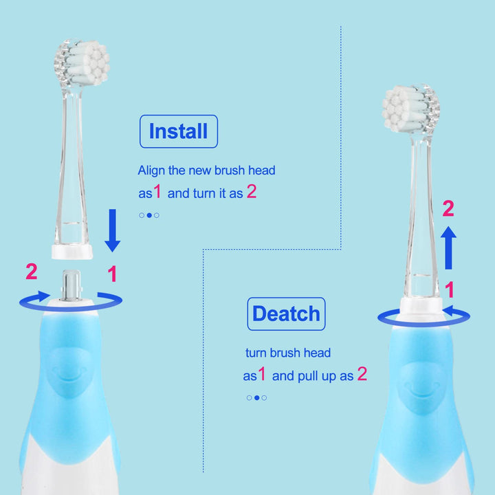 Sada náhradných zubných kefiek pre SG-513 SEAGO, 4 ks, farba transparentná, SG-513 Refill