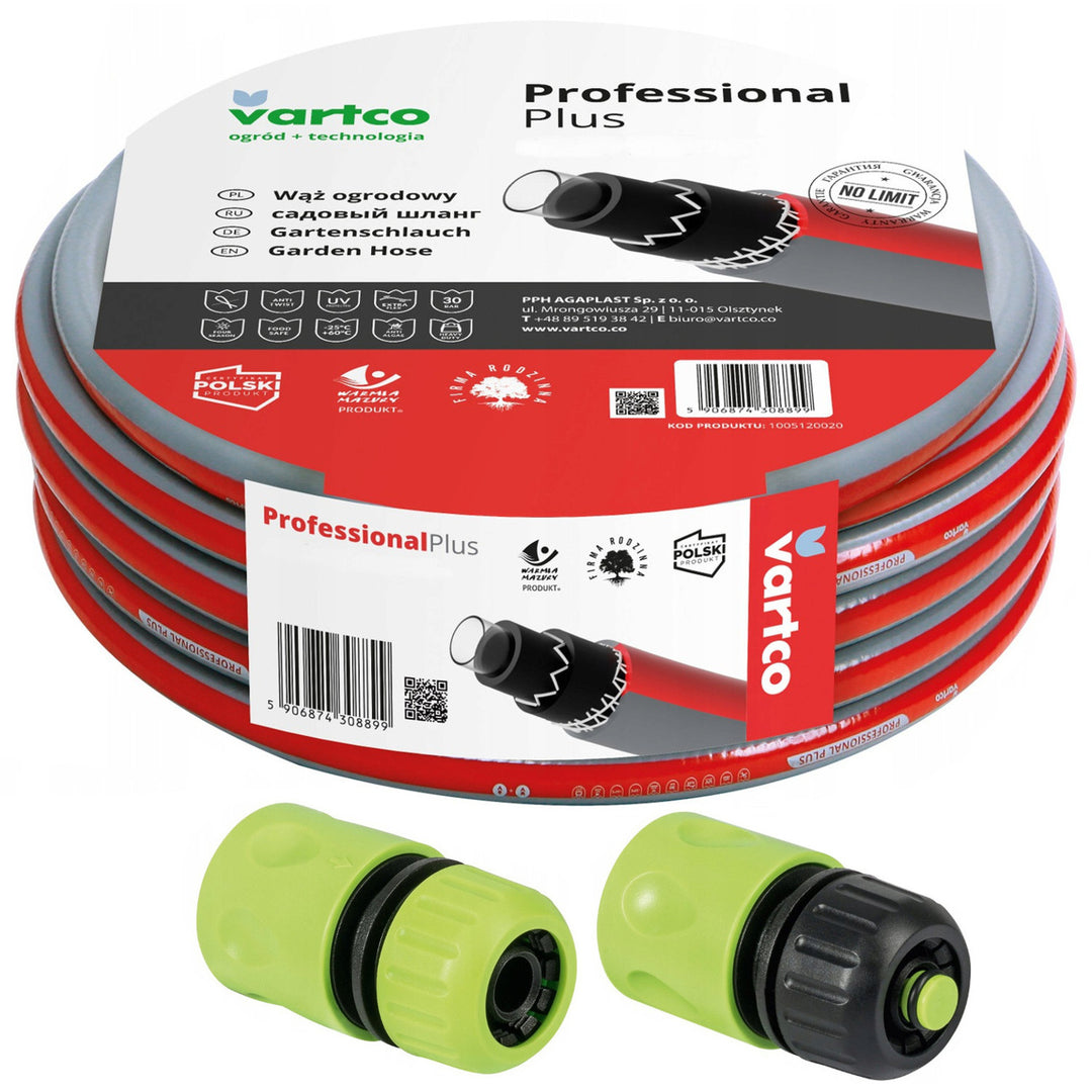 Záhradná hadica 6 vrstiev 30 m 1/2" Vartco Professional Plus + spojky