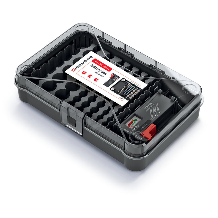 Organizér batérií s odnímateľným testerom batérií Kistenberg Battery Box KBBT