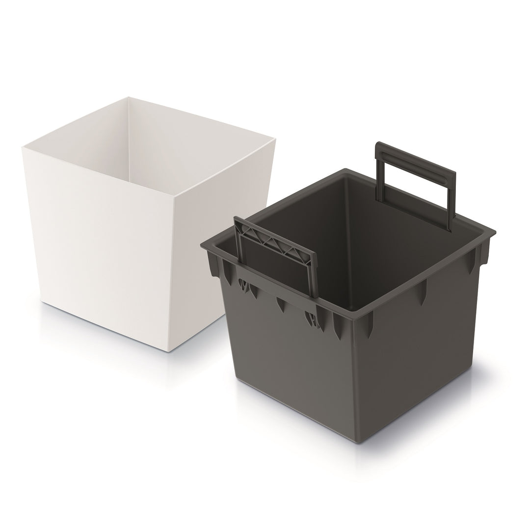 Prosperplast Kvetináč 2v1 s vnútorným kvetináčom kvetináč na bylinky plastový štvorcový 29,5 cm x 29,5 cm x 29 cm (biely)