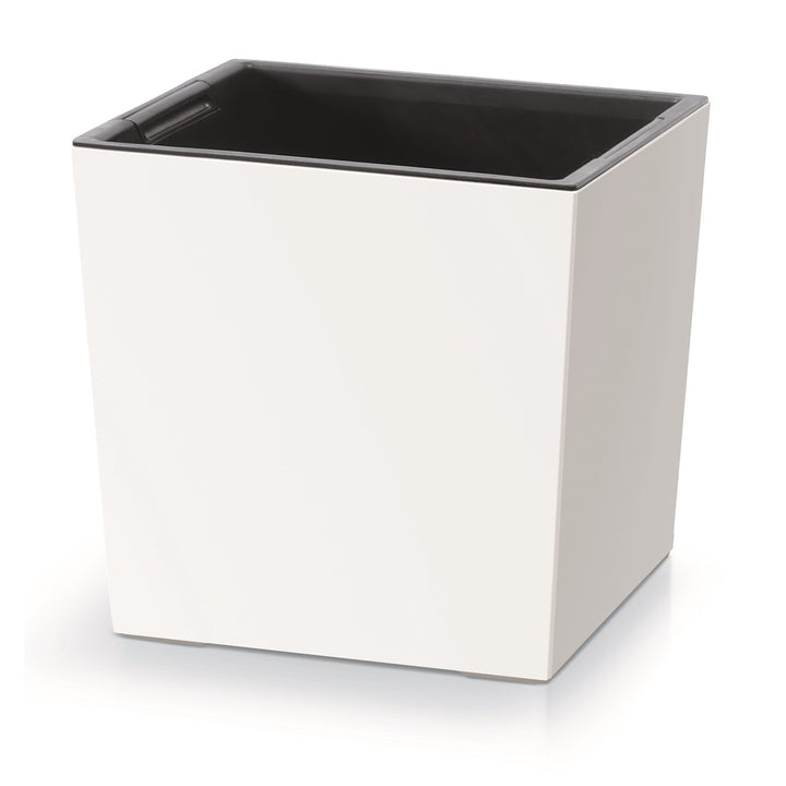 Prosperplast Kvetináč 2v1 s vnútorným kvetináčom kvetináč na bylinky plastový štvorcový 29,5 cm x 29,5 cm x 29 cm (biely)