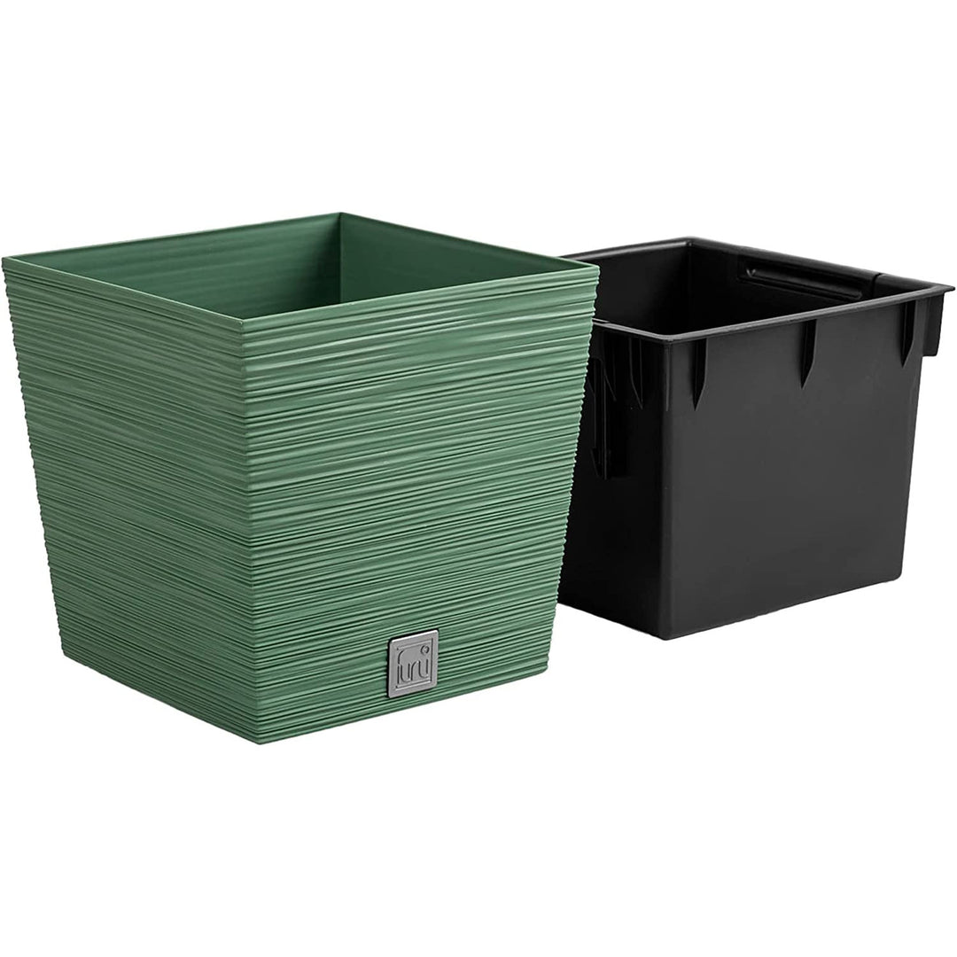 Kvetináč Prosperplast Furu Square Low DFS240-5615C - zelený