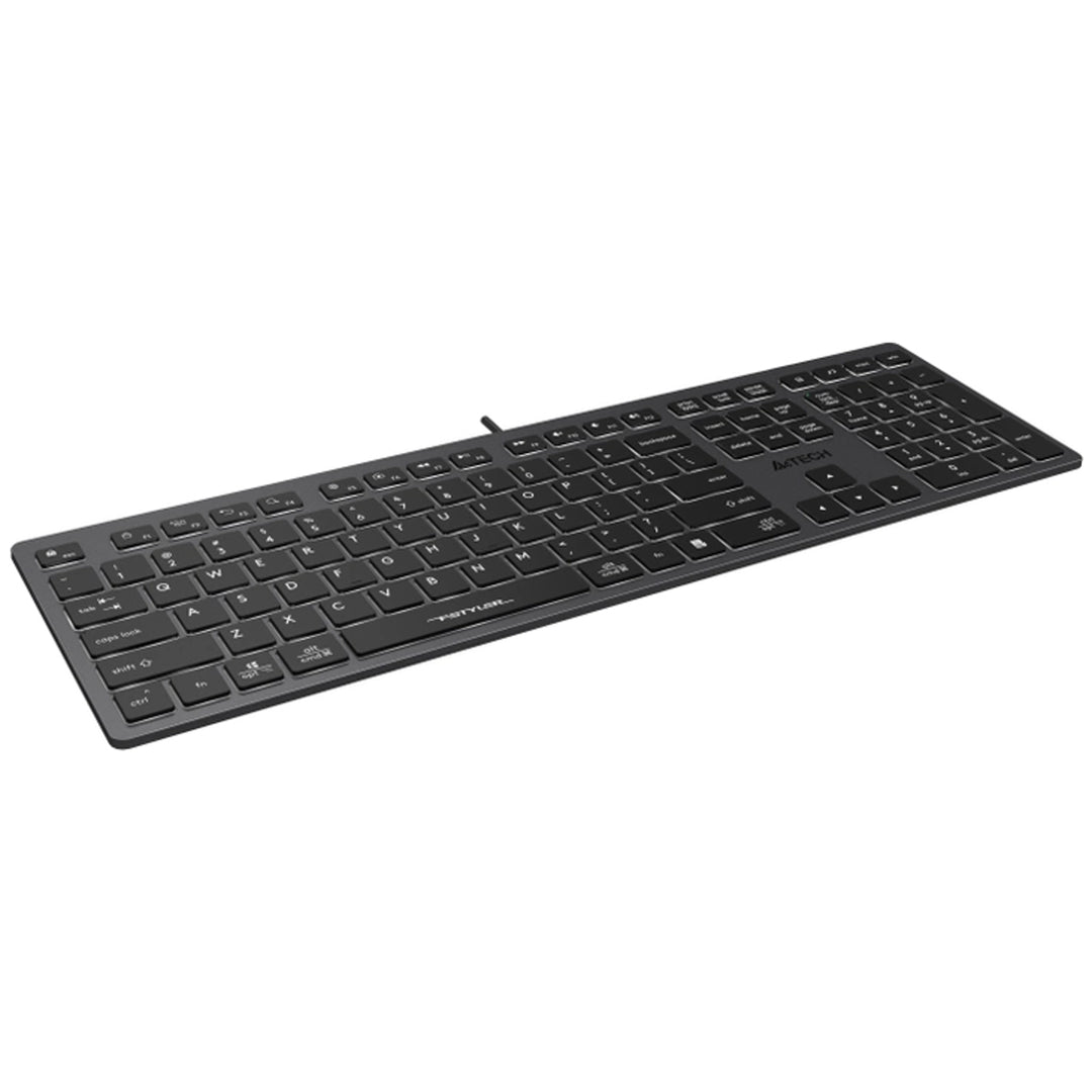 A4tech FX60H QWERTY herná klávesnica 12 multimediálnych navigačných klávesov 2x USB port Plug & Play USB port Kábel dlhý 1,5 m (biele podsvietenie)