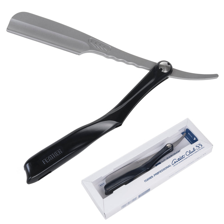 Holiaci strojček na żyletki shavette Feather Professional Artist Club Black ACS-RB