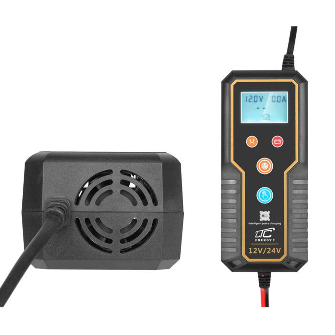 Nabíjačka autobatérií 12V/24V s mikroprocesorovým riadením pre 15A vhodná pre rôzne typy batérií od 2Ah do 150Ah