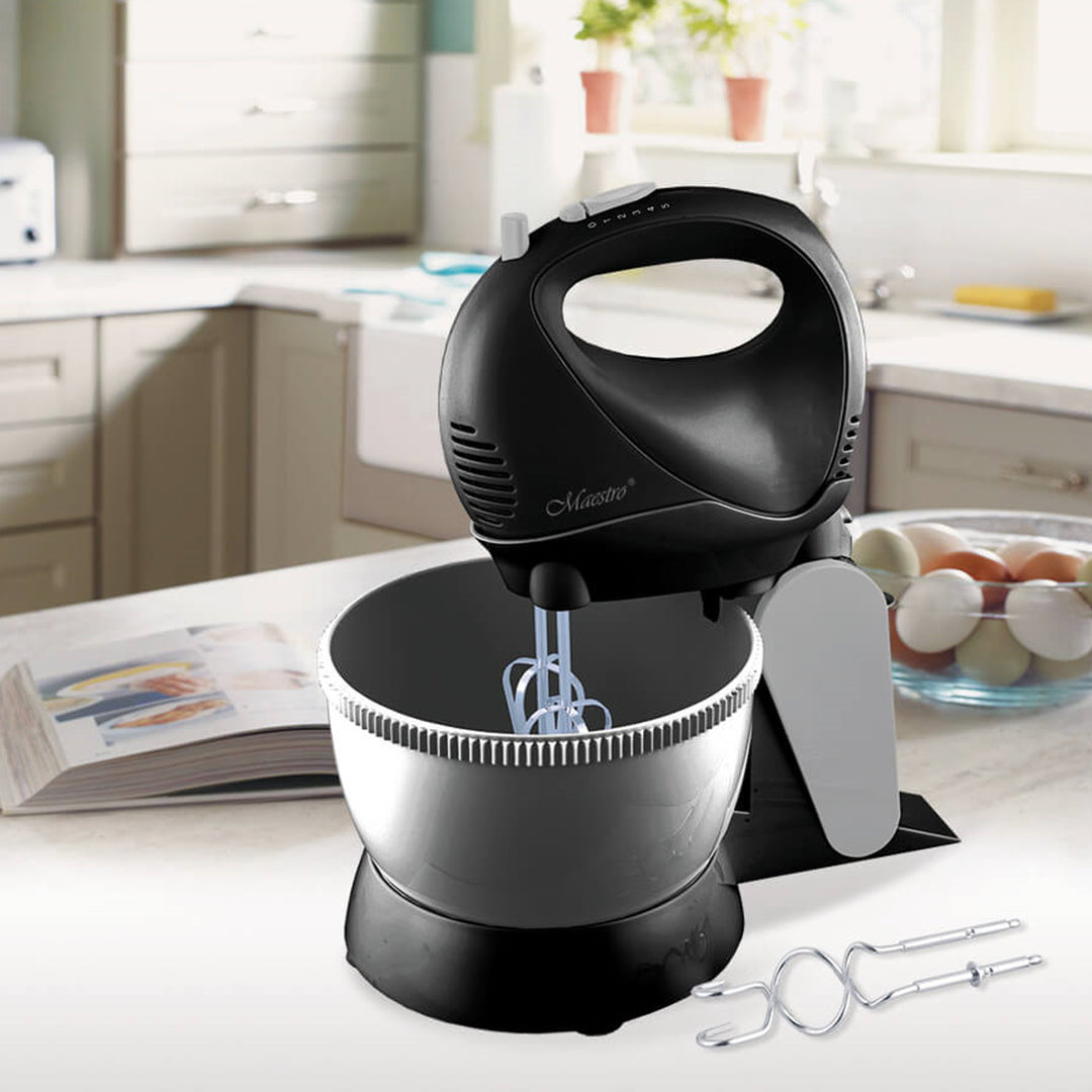 Mixér Maestro, rotačná misa, 5 rýchlostí, funkcia Turbo, 600 W, čierny, MR-550
