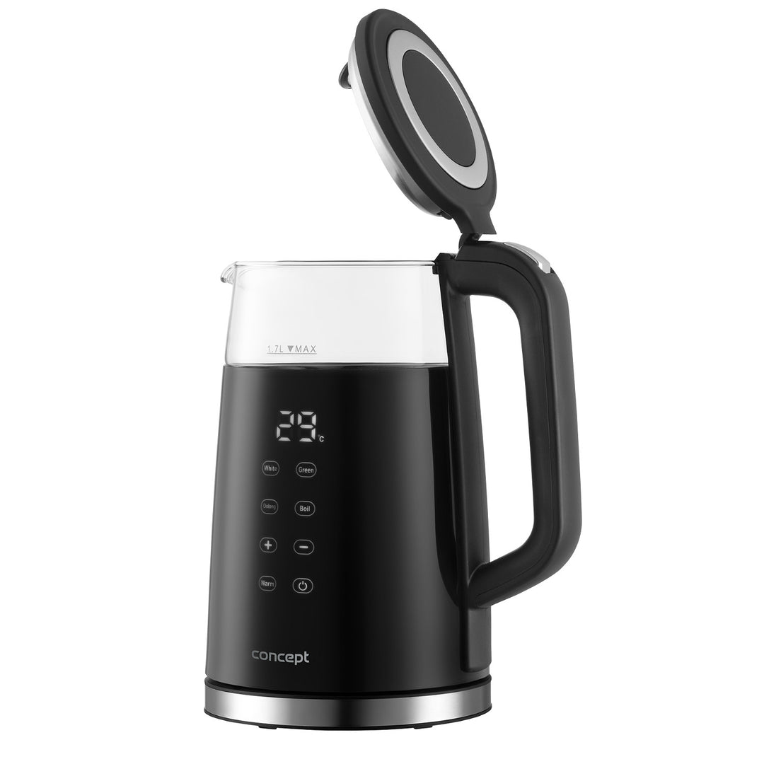 Sklenená rýchlovarná kanvica Concept 1,7 l s reguláciou teploty RK4100