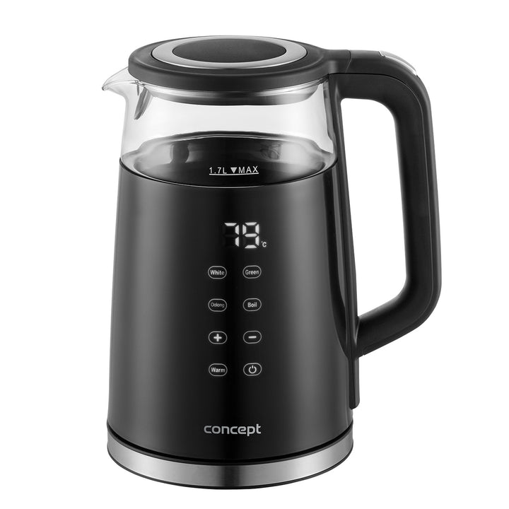 Sklenená rýchlovarná kanvica Concept 1,7 l s reguláciou teploty RK4100