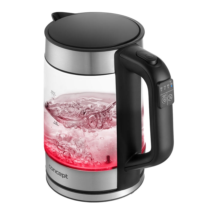 Sklenená rýchlovarná kanvica Concept 1,7 l s reguláciou teploty RK4067