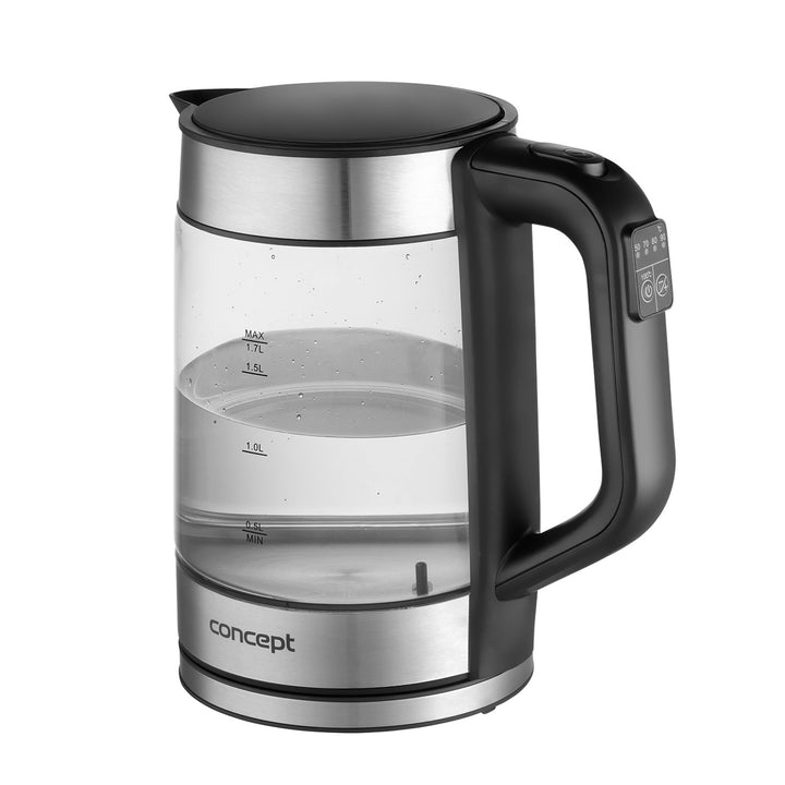 Sklenená rýchlovarná kanvica Concept 1,7 l s reguláciou teploty RK4067