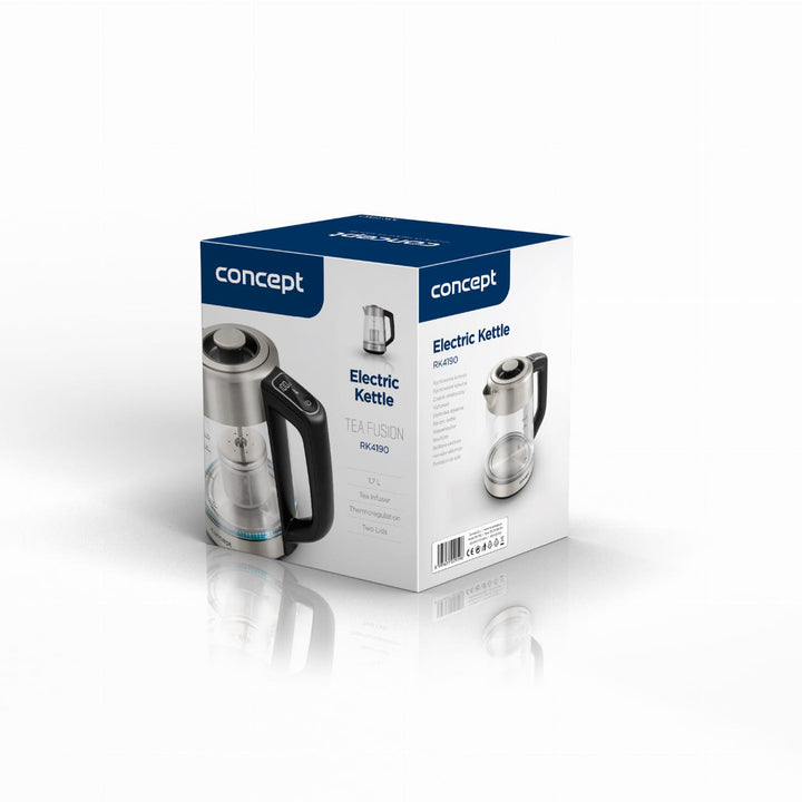Sklenená rýchlovarná kanvica Concept 1,7 l s reguláciou teploty a varičom RK4190