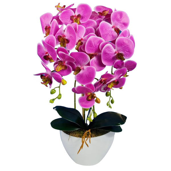 Umelá dekorácia orchidea Damich, ružová, z gumy, 3ks