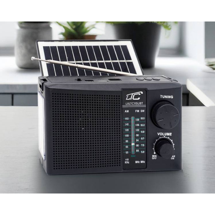 Prenosné rádio LTC, Bluetooth, FM/AM/SW, solárny panel, LXLTC115UBT