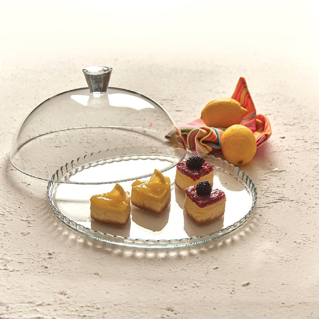 Tanier Pasabahce, sklo, so skleneným tienidlom, 32 cm, Patisserie