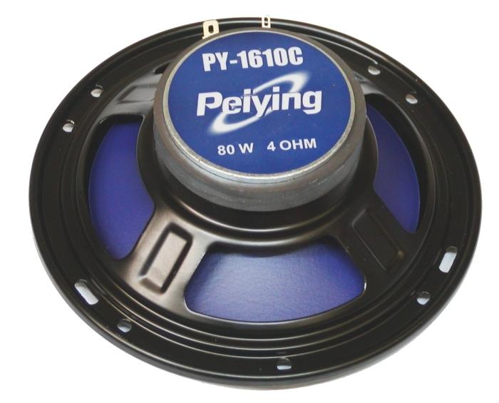 6,4-palcové 80 W dvojpásmové reproduktory do auta Peiying PY-1610C